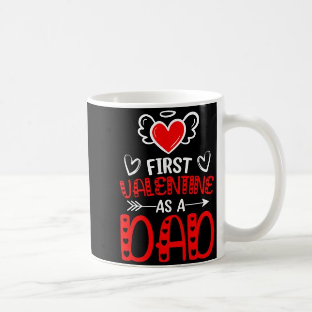 Taza De Café First Valentine As A Dad Heart New Father Valentin (Derecha)