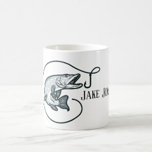 Taza De Café Fish and Hook Personalizado