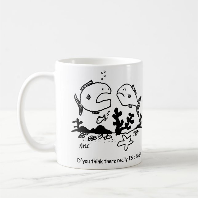 Taza De Café Fish dice: "¿Crees que realmente hay bacalao?" (Izquierda)
