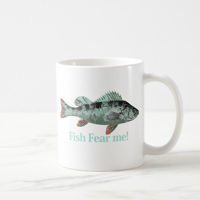 Taza De Café Fish Fear Me Fun Cita Divertida para Fisher (Derecha)
