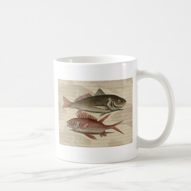 Taza De Café Fish Red Perch Fisher Art (Derecha)