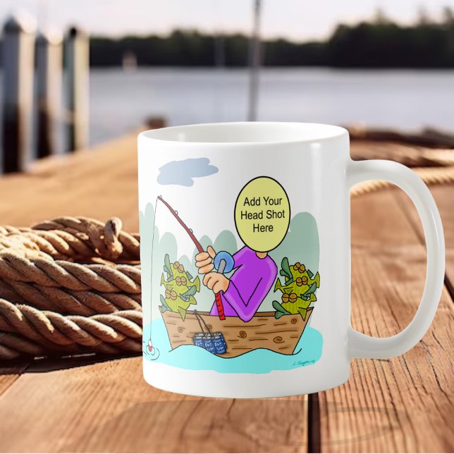 Taza De Café Fisherman Funny Personalizado (Background photo courtesy of rorozoa)