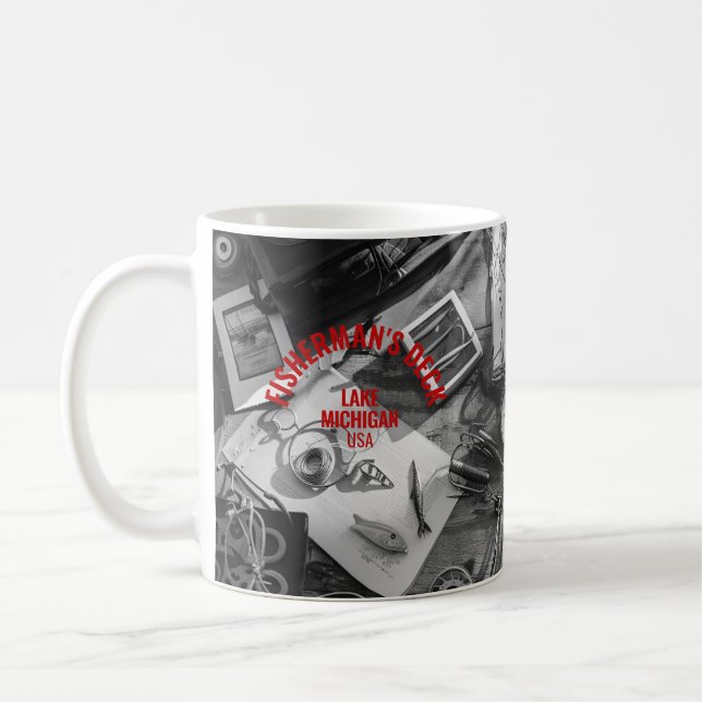 Taza De Café Fisherman’s Deck B&W Mug (Izquierda)