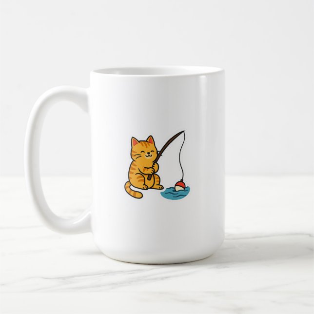 Taza De Café Fishing Cat  Mug (Izquierda)