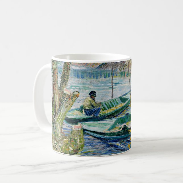 Taza De Café Fishing in Spring by Vincent van Gogh (Anverso izquierdo)