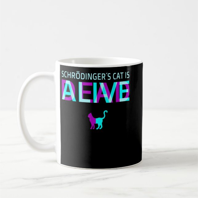 Taza De Café Física Estudiante Quantal Nerd Alive Schrödinge (Izquierda)