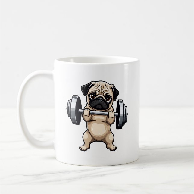 Taza De Café Fitness Pug (Izquierda)