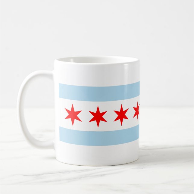 Taza De Café Flag of Chicago, Illinois Coffee Mug (Izquierda)