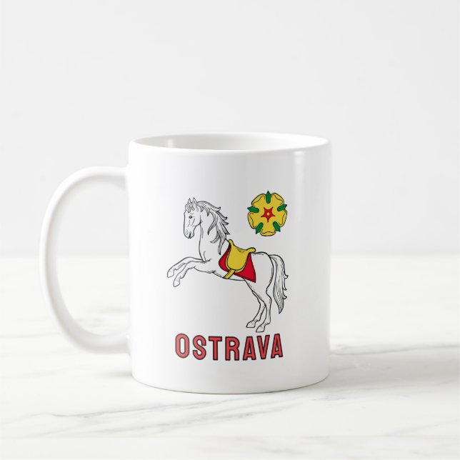 Taza De Café Flag of Ostrava, Czech Republic (Izquierda)