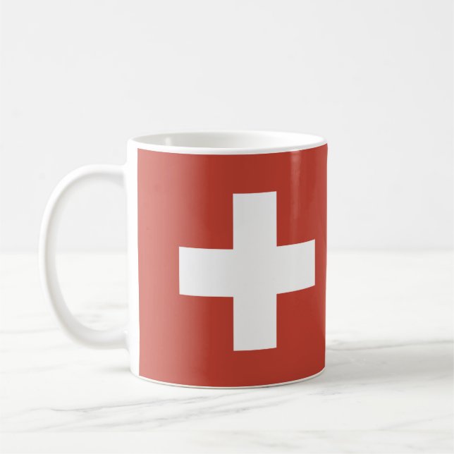 Taza De Café Flag of Switzerland Svizzera - Suiza Suisse - (Izquierda)
