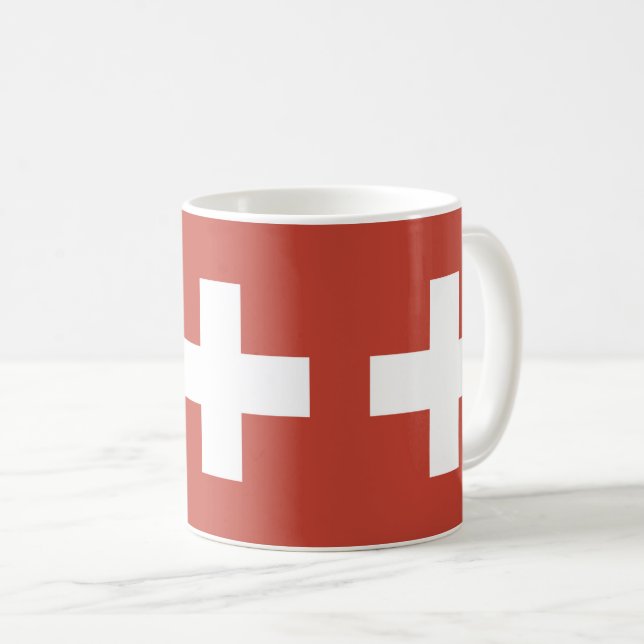 Taza De Café Flag of Switzerland Svizzera - Suiza Suisse - (Anverso derecho)