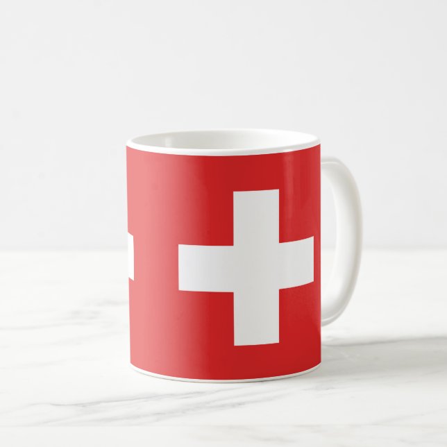 Taza De Café Flag of Switzerland Svizzera - Suiza Suisse - (Anverso derecho)
