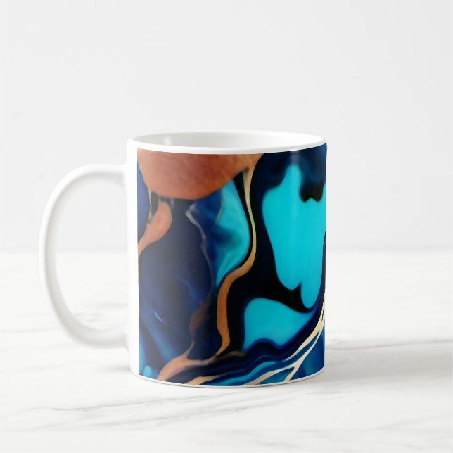 Taza De Café Flamante dorado azul trenzado (Izquierda)