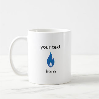 Taza De Café Flame azul / Fuego / Smoke Editable Textos Ambos l