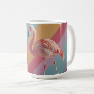 Taza De Café Flamenco Rosa Caprichoso en Patines de Rodillos