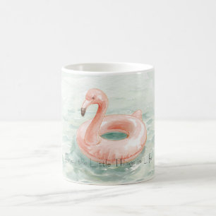 Taza De Café Flamenco Rosa de Piscina Disfruta las Pequeñas Cos