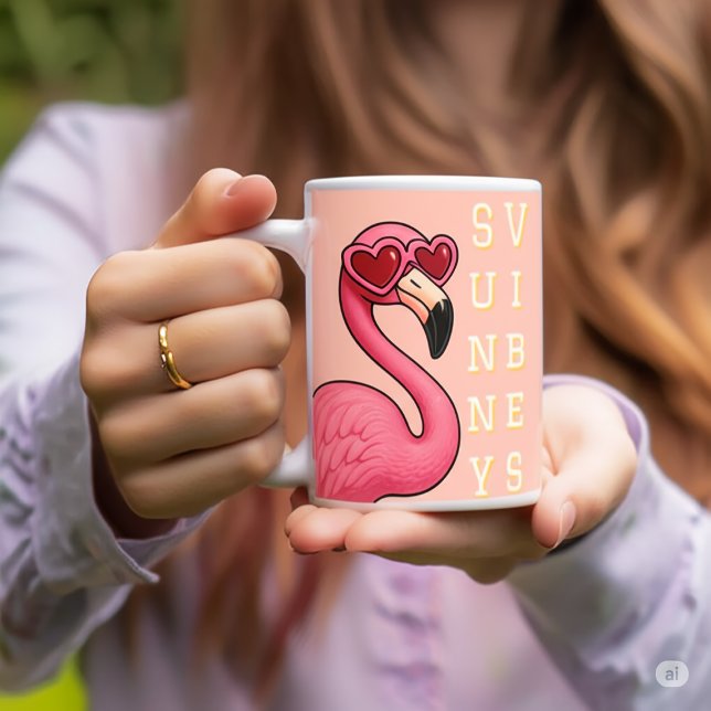Taza De Café Flamenco Rosa Vibraciones Soleadas (Subido por el creador)