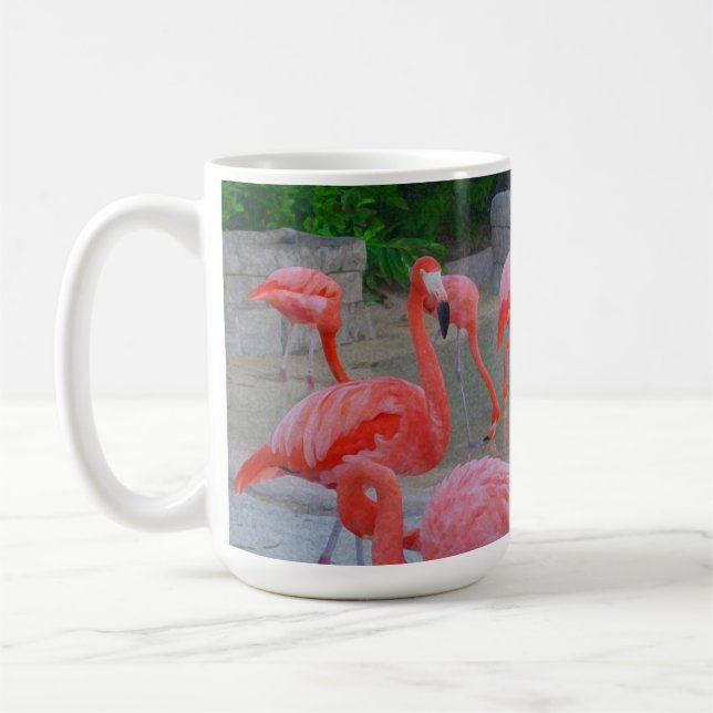 Taza De Café Flamencos De Florida Rosa En La Playa (Izquierda)