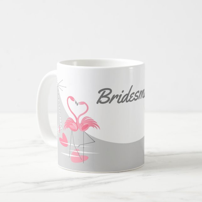 Taza De Café Flamingo Amor Gran Luna Muñecas (Anverso izquierdo)