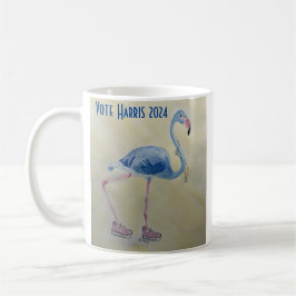 Taza De Café Flamingo azul con peluca de Perlas