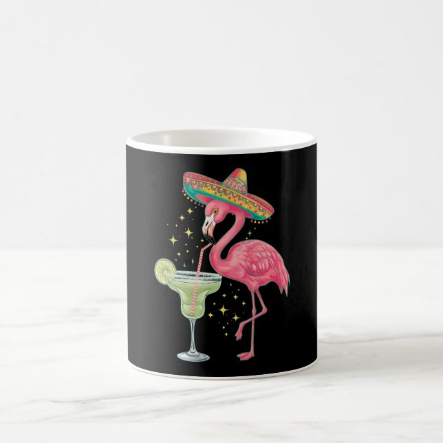 Taza De Café Flamingo Beber Margarita Gracioso Poncho Mexicano (Centro)
