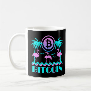Taza De Café Flamingo Bitcoin Crypto Retro 80