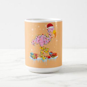 Taza De Café Flamingo Christmas Tree enciende T-Shirt X-Mas Orn
