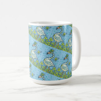 TAZA DE CAFÉ FLAMINGO DE PUNTO DE POLKA VERDE, FUNNY ST. EL DÍA