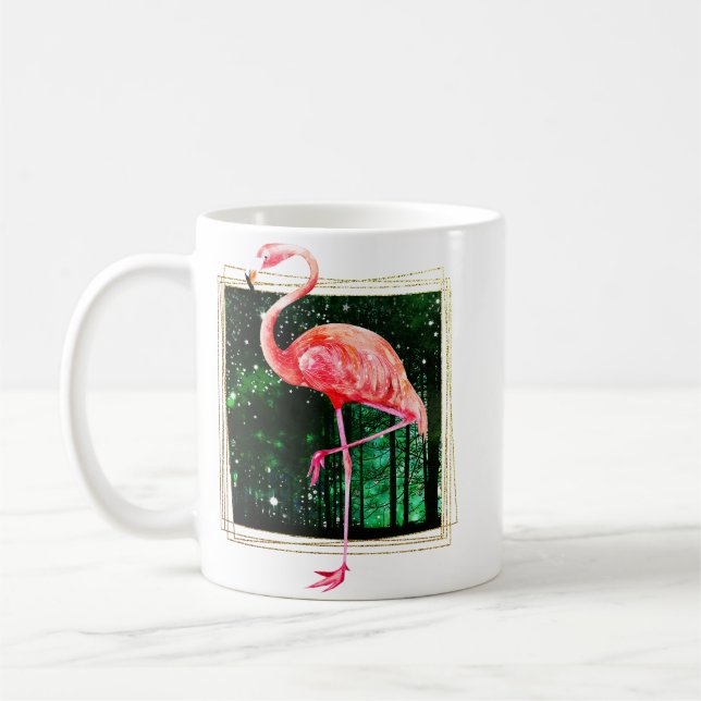 Taza De Café Flamingo del bosque mágico (Izquierda)