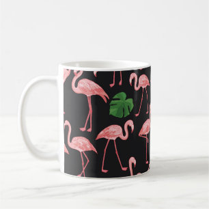 Taza De Café Flamingo Elegance: Vieja Monstera Fusión.