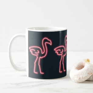 Taza De Café Flamingo en rosa neón
