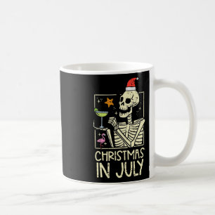 Taza De Café Flamingo Esqueleto de Navidad de Julio divertido v