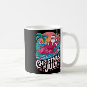Taza De Café Flamingo flotante de Santa Navidad en julio vacaci
