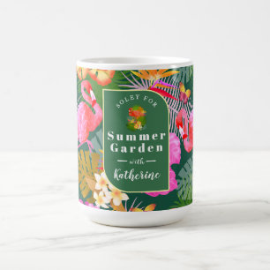 Taza De Café Flamingo Garden Dark Green