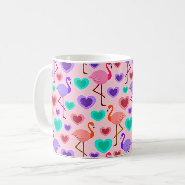 Taza De Café Flamingo love (Anverso izquierdo)