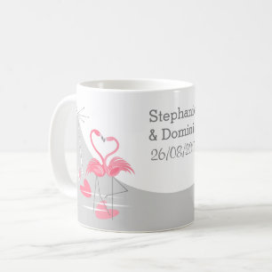 Taza De Café Flamingo Love Large Moon Names Date Mug