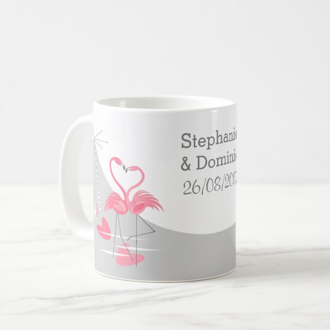 Taza De Café Flamingo Love Large Moon Names Date Mug (Anverso izquierdo)