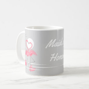 Taza De Café Flamingo Love Maid of Honor Mug