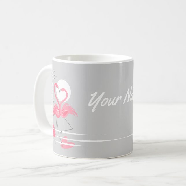 Taza De Café Flamingo Love Name mug (Anverso izquierdo)