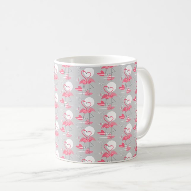 Taza De Café Flamingo Love Tiled mug (Anverso derecho)