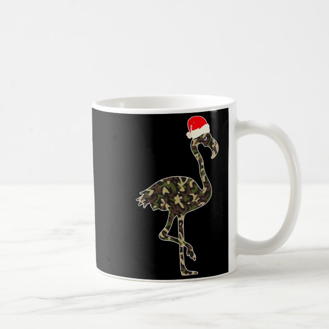 Taza De Café Flamingo Lover Christmas Santa Hat Camouflage Illu (Derecha)