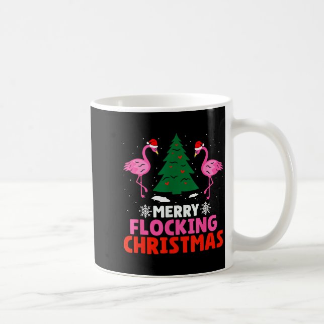 Taza De Café Flamingo Merry Flocking Christmas Funny Xmas Men W (Derecha)
