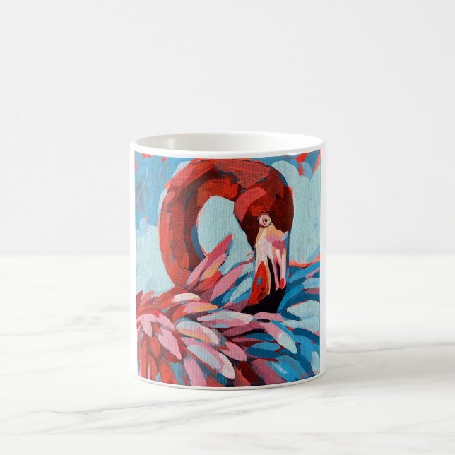 Taza De Café Flamingo Painting - Gift for Flamingo Lovers (Centro)