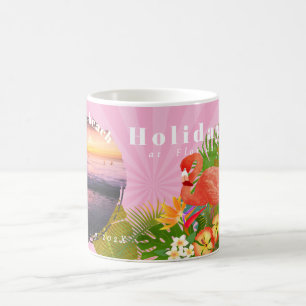 Taza De Café Flamingo Recuerdos tropicales Foto Mug Rosa