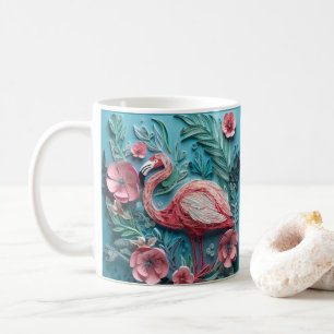 Taza De Café Flamingo rosa trópico impreso con aspecto 3D