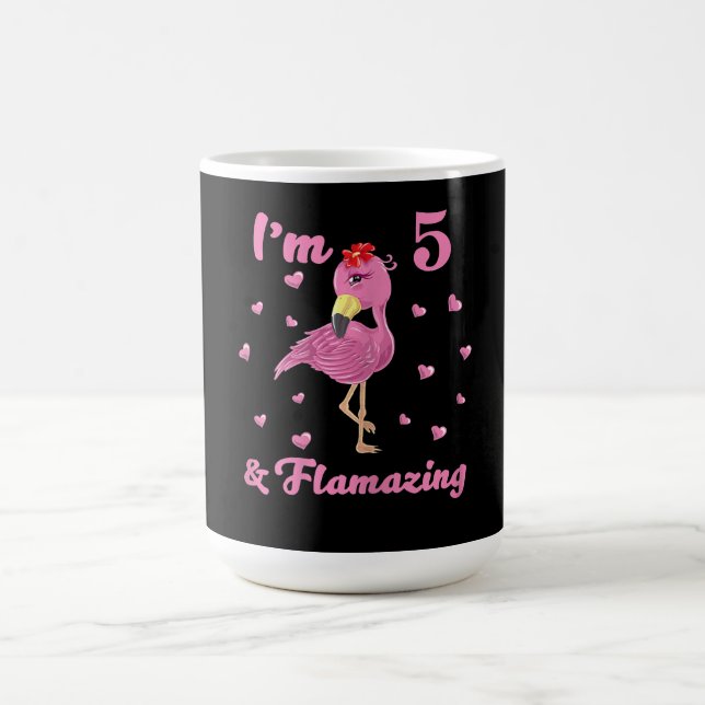 Taza De Café Flamingo, tengo 5 años, y flaqueando, cinco años C (Centro)