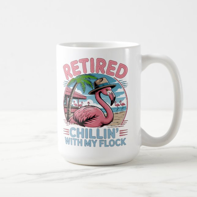Taza De Café Flamingo Tropical Beach Retirement Humor (Derecha)