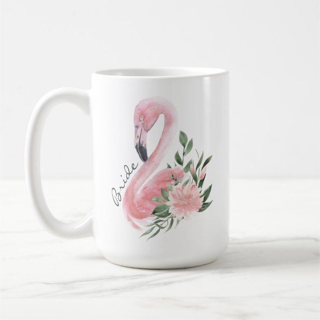Taza De Café Flamingo Tropical Pink Beach Wedde (Izquierda)