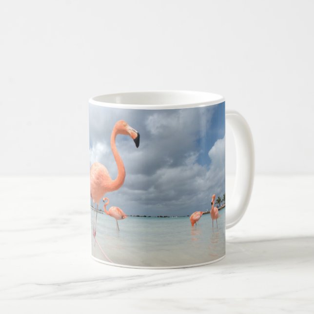 Taza De Café Flamingos Beach Aruba (Anverso derecho)