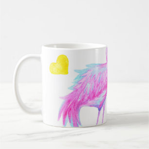 Taza De Café Flamingos de lujo: Romance acuarela